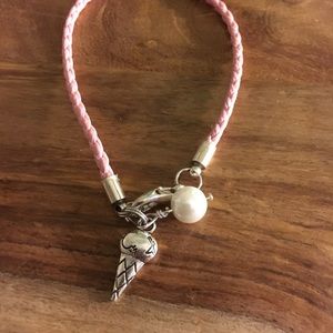 Jewelry, braided bracelets leather, Cotten charm